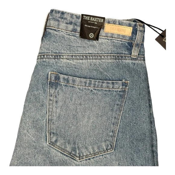 NWT Blank NYC Baxter Super High Waist Ripped Raw Hem Straight Leg Jeans Sz: 30 - Picture 4 of 15